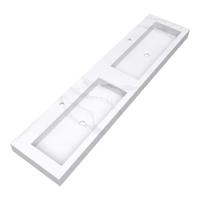 Brauer Coral Wastafel - 200 met 2 Spoelbakken en 2 Kraangaten - Marmerlook Calacatta Gold