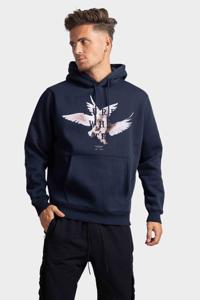 Purewhite Front Print Hoodie Heren Navy - Maat S - Kleur: Donkerblauw | Soccerfanshop