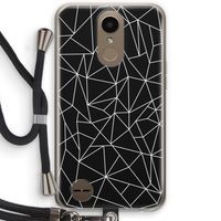 Geometrische lijnen wit: LG K10 (2017) Transparant Hoesje met koord