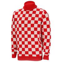 Carnaval verkleed trui Brabant - col - rood/wit geblokt - dames / heren - turtleneck