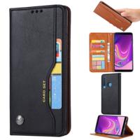 Knead huidtextuur horizontale Flip lederen case voor Samsung A9 2018 met foto frame & houder & kaartsleuven & portemonnee (zwart)
