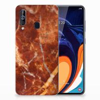 Samsung Galaxy A60 TPU Siliconen Hoesje Marmer Bruin - thumbnail