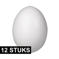12x stuks eieren van piepschuim 8 cm   -