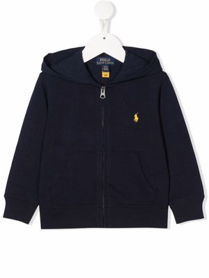 POLO RALPH LAUREN KIDS hoodie zippé à logo imprimé - Bleu
