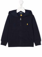 POLO RALPH LAUREN KIDS hoodie zippé à logo imprimé - Bleu