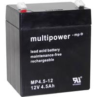 multipower PB-12-4,5-4,8 Loodaccu 12 V 4.5 Ah Loodvlies (AGM) (b x h x d) 90 x 107 x 70 mm Kabelschoen 4.8 mm Onderhoudsvrij, Geringe zelfontlading - thumbnail