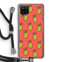 Ananas: Samsung Galaxy A12 Transparant Hoesje met koord