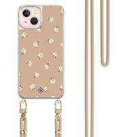 iPhone 13 hoesje met beige koord - Sweet daisies iPhone 13 hoesje met beige koord - Sweet daisies
