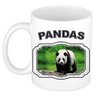 Dieren grote panda beker - pandas/ pandaberen mok wit 300 ml