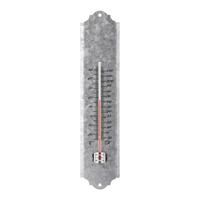 Esschert Design Buiten thermometer - oud zink - 30 cm - tuinthermometer - met ophangoog