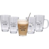 Set van 6x latte Macchiato glazen inclusief lepels 300 ml - thumbnail