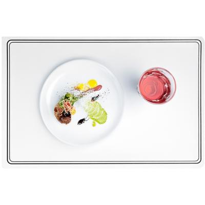 Cosy & trendy tafel placemat Renee - PU-leer/leer look - wit - 43 x 30 cm - tafel onderleggers