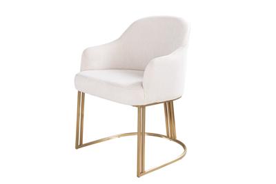 Stoel EXTRAVAGANCIA beige koord met armleuningen en champagnegouden frame - 46201