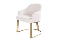 Stoel EXTRAVAGANCIA beige koord met armleuningen en champagnegouden frame - 46201