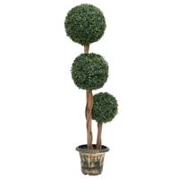 VidaXL Kunstplant met pot buxus bolvorming 119 cm groen