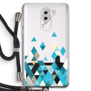 Gekleurde driehoekjes blauw: Honor 6X Transparant Hoesje met koord