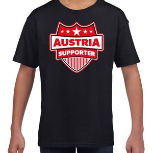 Oostenrijk / Austria schild supporter t-shirt zwart voor kinder