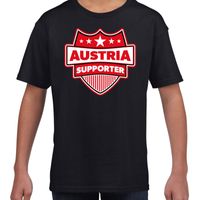 Oostenrijk / Austria schild supporter t-shirt zwart voor kinder - thumbnail