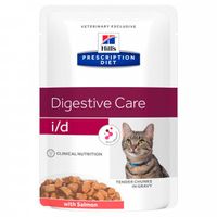 Hill&apos;s Prescription Diet I/D Digestive Care nat kattenvoer met zalm maaltijdzakje multipack 8 dozen (96 x 85 g)
