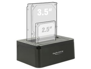 Delock 62661 USB 5 Gbps dubbel dockingstation voor 2 x SATA HDD/SSD met kloonfunctie