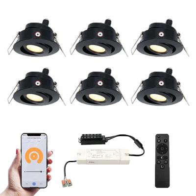 Set van 6 Sienna Smart LED Mini Inbouwspots - Veranda spots - 12V 3W 200lm - Dimbaar - Kantelbaar - Wifi & Bluetooth - 2700K - IP44 - Zwart Set van 6 Sienna Smart LED Mini Inbouwspots - Veranda spots - 12V 3W 200lm - Dimbaar - Kantelbaar - Wifi & Bluetooth - 2700K - IP44 - Zwart