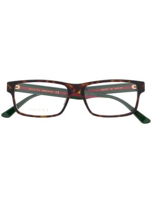 Gucci Eyewear lunettes de vue à monture rectangulaire - Marron
