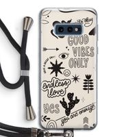 Good vibes: Samsung Galaxy S10e Transparant Hoesje met koord