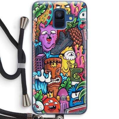 Vexx Mixtape: Samsung Galaxy A6 (2018) Transparant Hoesje met koord