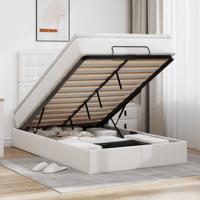 Ottoman bed met matras 120x200cm kunstleer wit