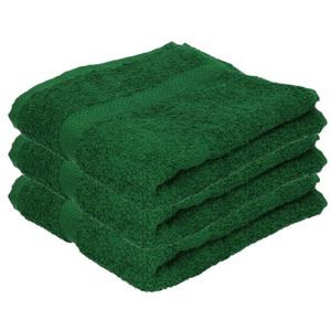 Towelcity Luxe badhanddoek - 3x - donkergroen - 50 x 90 cm - 550 grams - Badkamer textiel - Katoen