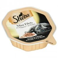 Sheba Mini Filets met kip en kalkoen in saus natvoer kat (kuipjes 85 g) Per 44 (44 x 85 g) - thumbnail