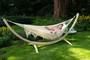 'Wood & Sublime' Natura Tweepersoons Hangmatset - 180 kg - Wit / Ecru - Brazilië - Tropilex