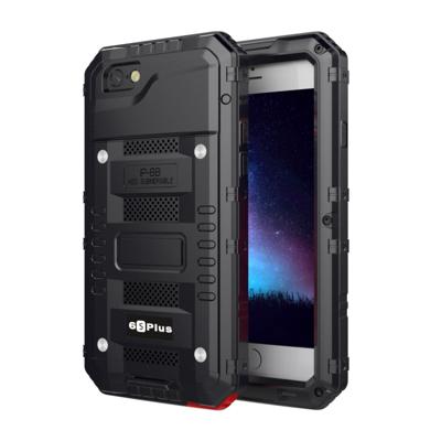 Waterdichte stof schokbestendige zink legering + siliconen case voor iPhone 6 plus & 6s plus (zwart)