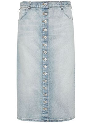 Courrèges jupe en jean à boutonnière - Bleu