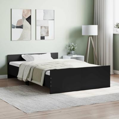 Bedframe met hoofd- en voeteneinde zwart 120x200 cm