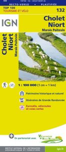 Fietskaart - Wegenkaart - landkaart 132 Cholet - Niort | IGN - Institu