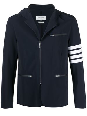 Thom Browne veste à capuche à col zippé - Bleu