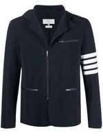 Thom Browne veste à capuche à col zippé - Bleu