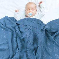 Multifunctionele baby brei liefde holle Windproof airconditioner deken cover grootte: 100x80cm (denim blauw)