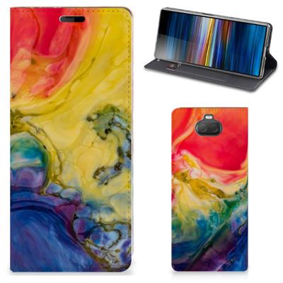 Bookcase Sony Xperia 10 Watercolor Dark Bookcase Sony Xperia 10 Watercolor Dark