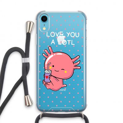 Love You A Lotl: iPhone XR Transparant Hoesje met koord