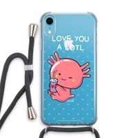 Love You A Lotl: iPhone XR Transparant Hoesje met koord