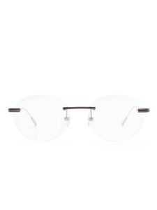 Zegna lunettes de soleil rondes sans monture - Argent