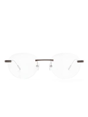 Zegna lunettes de soleil rondes sans monture - Argent