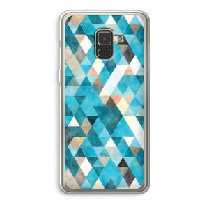 Gekleurde driehoekjes blauw: Samsung Galaxy A8 (2018) Transparant Hoesje