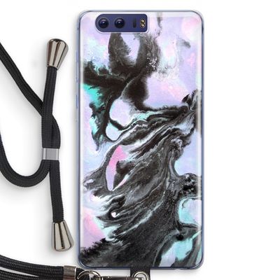 Pastel zwart: Honor 9 Transparant Hoesje met koord