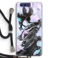 Pastel zwart: Honor 9 Transparant Hoesje met koord