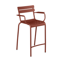Fermob Luxembourg barkruk met arm H70 Red Ochre