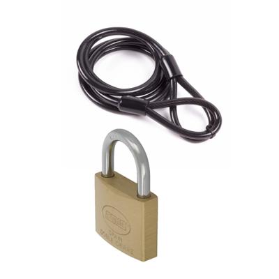 Amig staalkabel met hangslot 60 mm - kabel geplastificeerd 1.5 m x 8 mm - hangslot met 2 sleutels