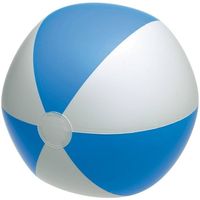 1x Waterspeelgoed blauw/witte strandbal 28 cm - Strandballen - thumbnail